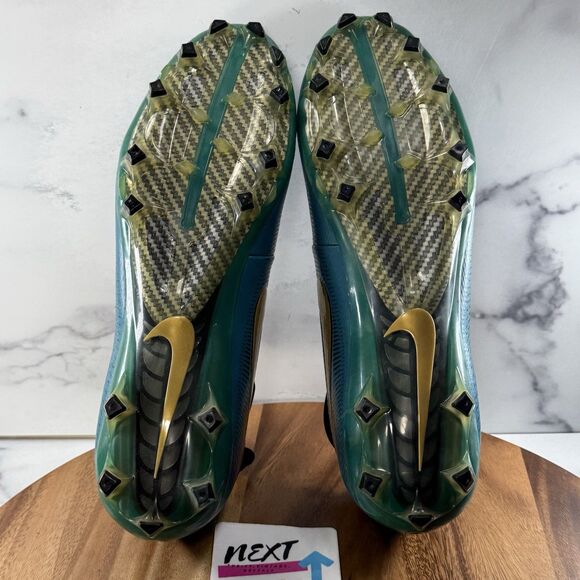 Size 14-Nike Vapor Untouchable Pro PF Teal/Gold/Black Football Cleats 839924-415 main image 4
